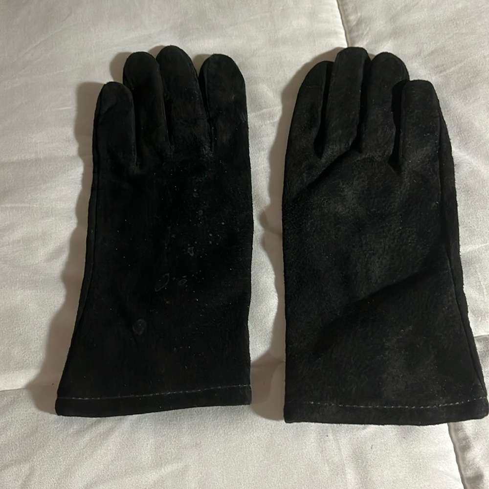 Suede black gloves